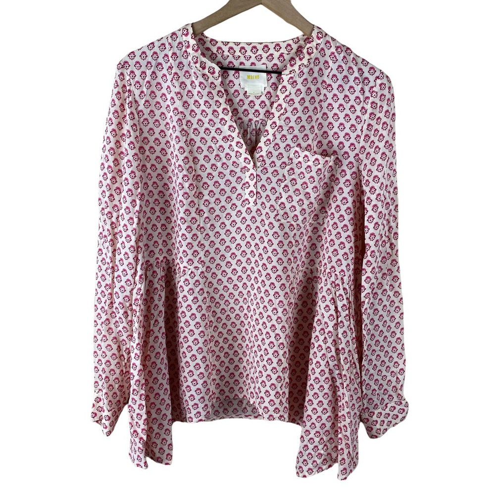 Maeve Pink and White Blouse